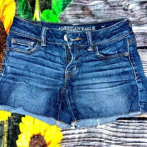 American Eagle Outfitters Dark Blue Denim Shorts